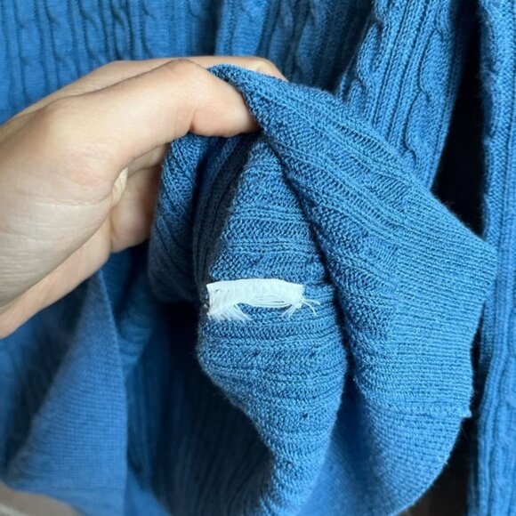 Massimo Dutti Set of 2 Pink   Blue Cable-knit V-neck Sweater Top Size Small - Picture 8 of 9